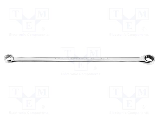 Wrench; box,with ratchet; 17mm; Chrom-vanadium steel; L: 403mm