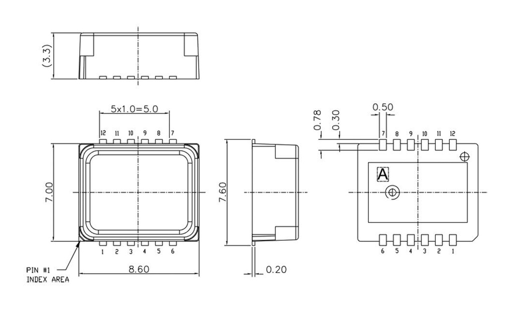 Sensor: accelerometer; Range: -2÷2g; 3÷3.6VDC; -40÷125°C; SMD,SMT