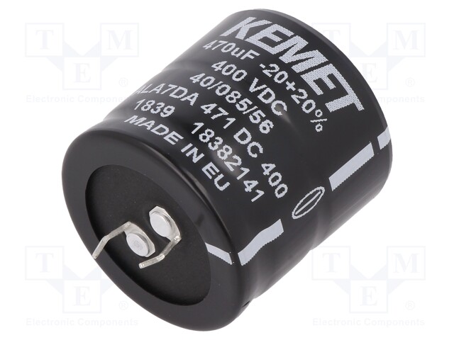 Capacitor: electrolytic; 470uF; 400VDC; ESR: 379.8mΩ; SNAP-IN; ±20%