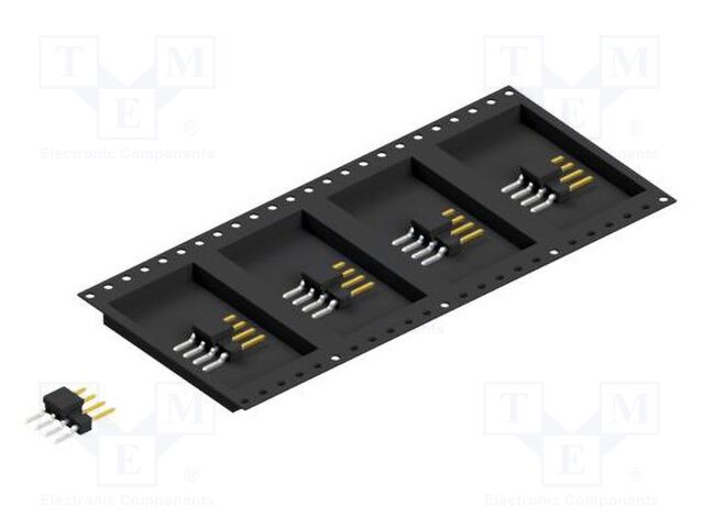 Connector: pin strips; pin header; male; PIN: 4; 2.54mm; SMT; 1x4