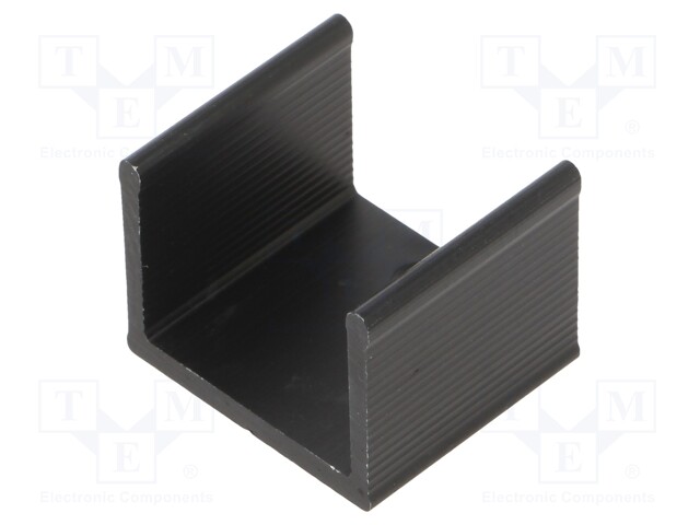 Heatsink: extruded; U; TO220; black; L: 15mm; W: 17mm; H: 13mm; 28K/W