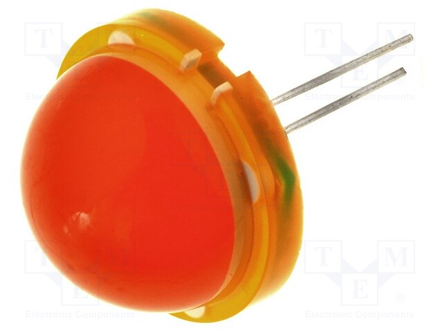 LED; 20mm; orange; 4÷13mcd; 120°; No.of term: 2; 20mA; Front: convex
