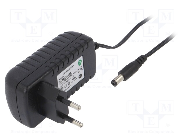 Power supply: switched-mode; 12VDC; 1.5A; Out: 5,5/2,1; 18W; 81.47%