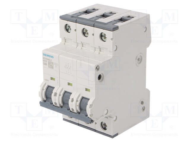 Circuit Breaker, MCB, 5SY6, 3P, 6 kA, 400 V, 63 A