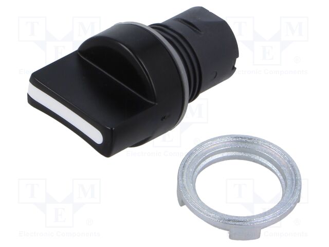 Switch: rotary; 22mm; Stabl.pos: 2; black; none; IP65; prominent
