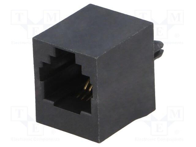 Socket; RJ11; PIN: 4; Cat: 5; Layout: 6p4c; THT; straight