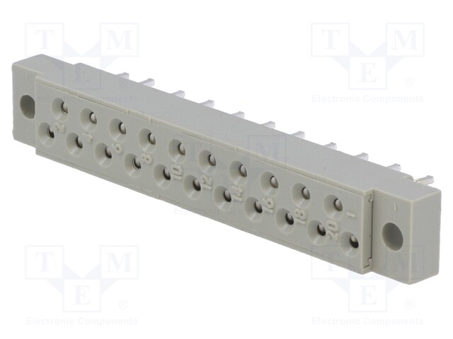 Socket; DIN 41617; female; PIN: 21; for cable; straight; 4A; 250V