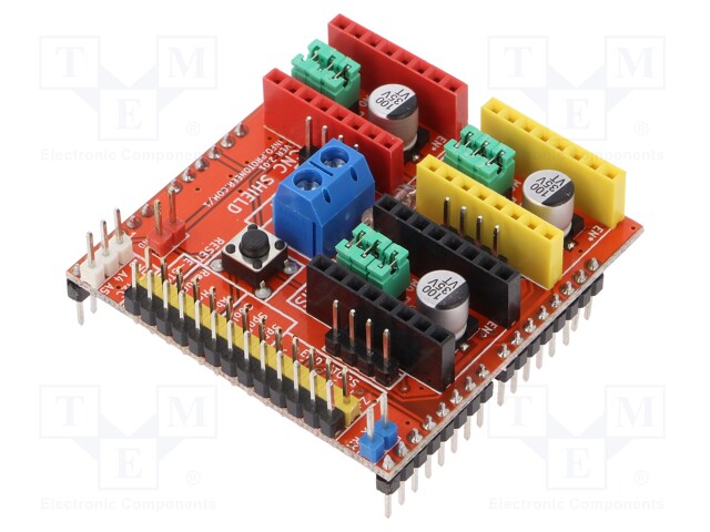 Shield; 12V; Channels: 3; 5VDC; stepper motor driver