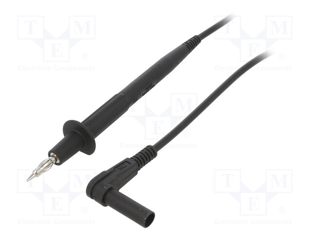 Test lead; PVC; 1.5m; black; 20A; Plating: nickel plated