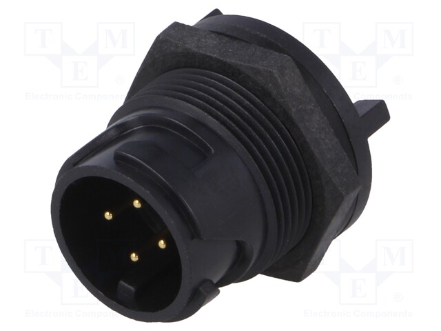 Connector: circular; socket; male; PIN: 4; Buccaneer 4000; THT; 5A
