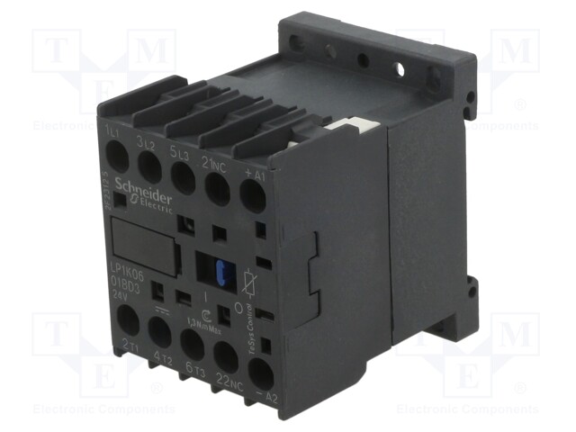 Relay Contactor, TeSys K Series, 3PST-NO, 3P, 6 A at 440 VAC