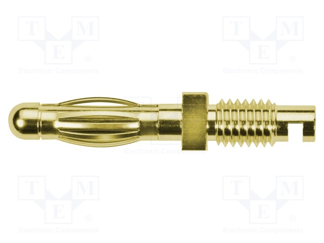 Plug; 4mm banana; 32A; 33VAC; 70VDC; 31.5mm; gold-plated; Thread: M5