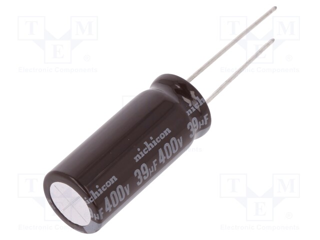 Capacitor: electrolytic; THT; 39uF; 400VDC; Ø12.5x31.5mm; ±20%