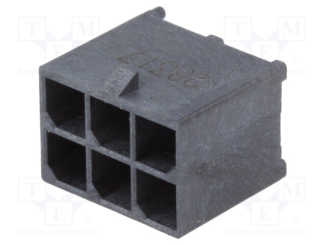 Socket; wire-board; male; Mega-Fit; 5.7mm; PIN: 6; Layout: 2x3; 23A