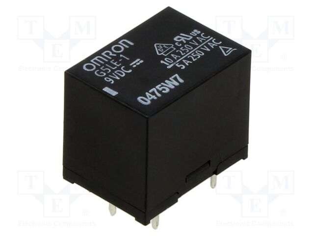 Relay: electromagnetic; SPDT; Ucoil: 9VDC; Icontacts max: 10A; PCB