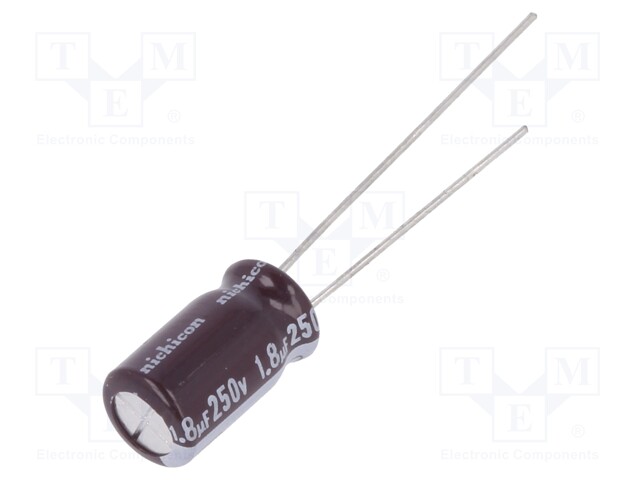 Capacitor: electrolytic; THT; 1.8uF; 250VDC; Ø6.3x11mm; ±20%