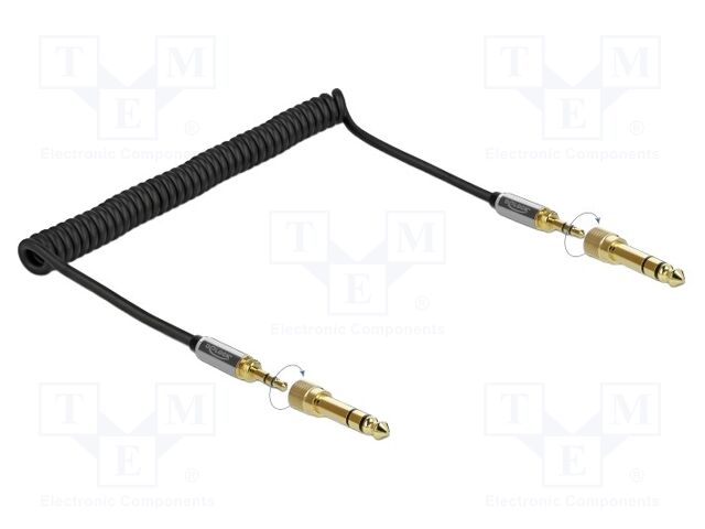 Cable; Jack 3.5mm 3pin plug,Jack 6,35mm 3pin plug,both sides