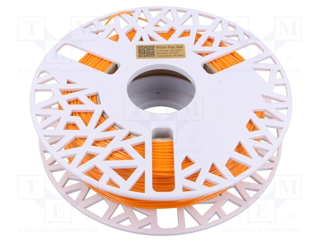 Filament: ROSA-FLEX 96A; 1.75mm; orange; 210÷250°C; 500g