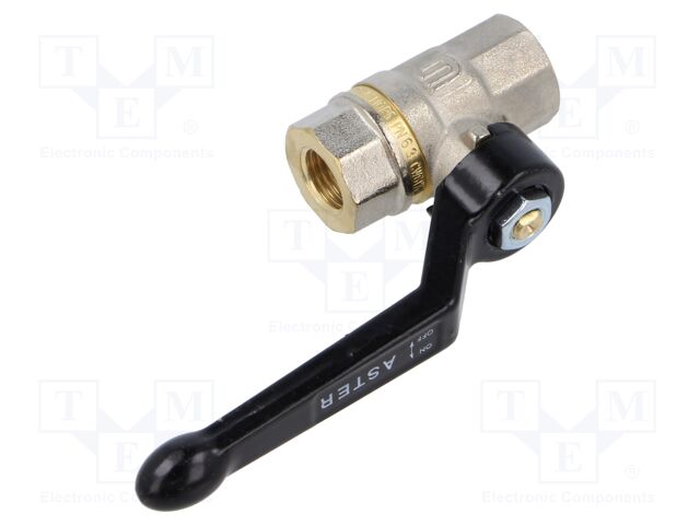 Ball valve; max.25bar; nickel plated brass; 8mm; -15÷90°C