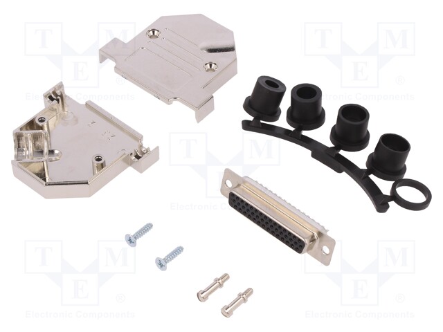 D-Sub HD; PIN: 44; plug; female; soldering; for cable; black