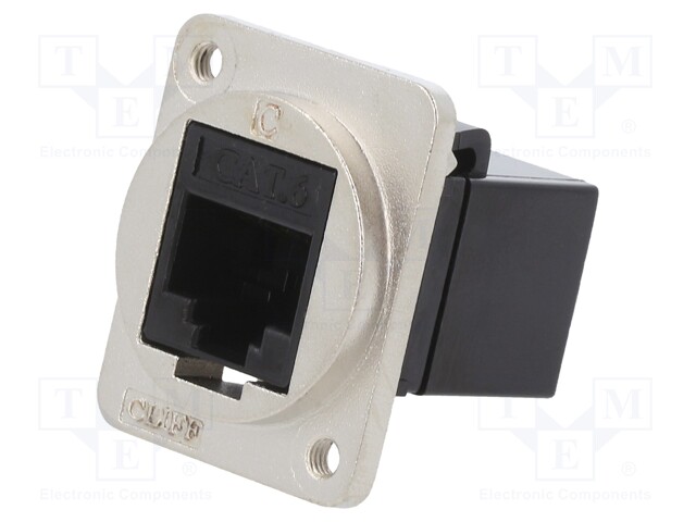 Coupler; FT; Cat: 6; Layout: 8p8c; RJ45 socket,both sides; 19x24mm