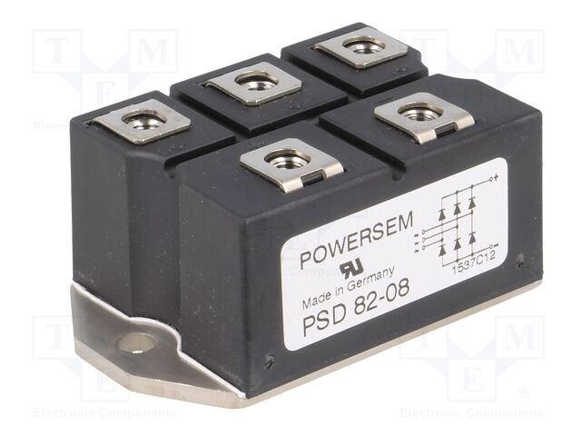 Three-phase bridge rectifier; Urmax: 0.8kV; If: 88A; Ifsm: 750A