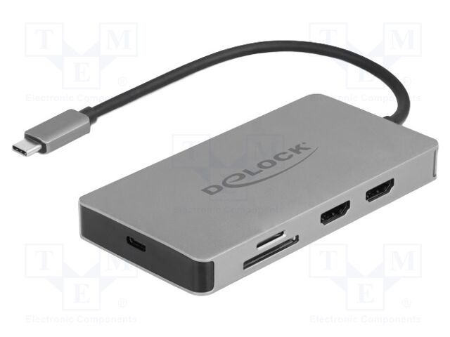Hub USB; USB 3.2 Gen 1; 10/100/1000Mbps; grey; Number of ports: 8