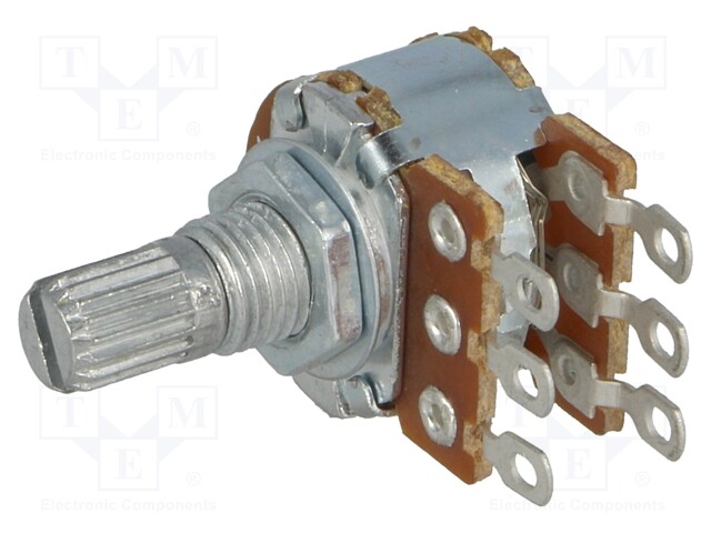 Potentiometer: shaft; single turn; 10kΩ; 125mW; ±20%; on cable; 6mm
