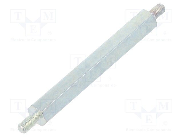 Screwed spacer sleeve; 45mm; Ext.thread: M3; hexagonal; steel