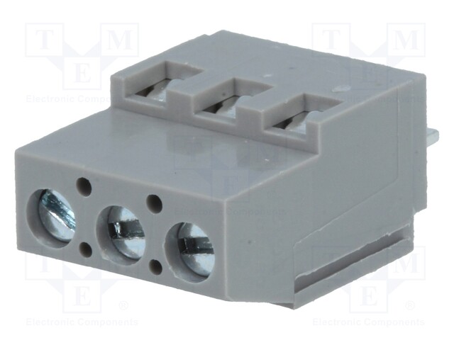 PCB terminal block; angled 90°; 5mm; ways: 3; on PCBs; 2.5mm2; 20A