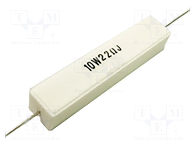 Resistor: ceramic; 1kΩ; 10W; ±5%; -55÷155°C; 300ppm/°C; 48x10x10mm