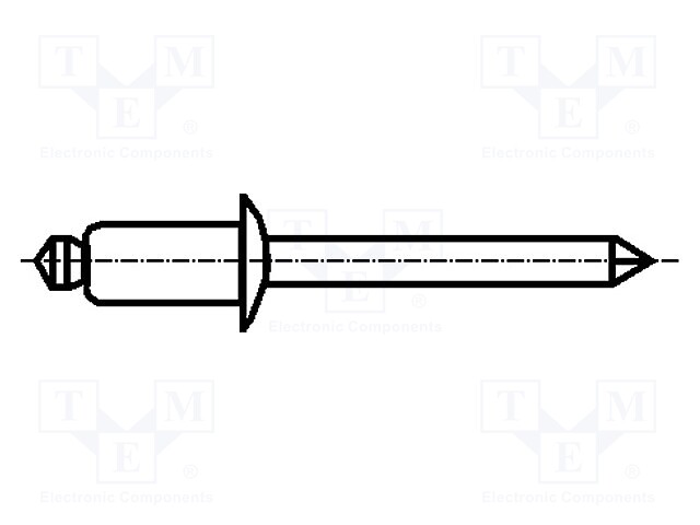 Rivet; aluminium; Rivet diam: 4.8mm; L.rivet: 15.2mm; BN 4537