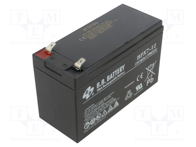 Re-battery: acid-lead; 12V; 7Ah; AGM; maintenance-free; 2.35kg