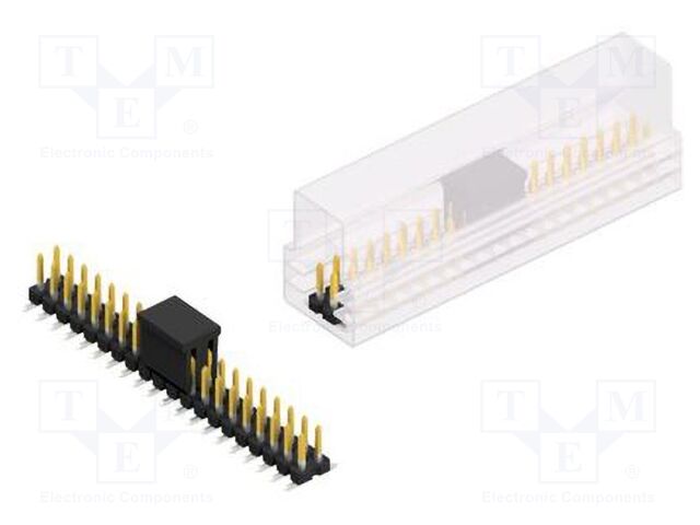 Connector: pin strips; pin header; male; PIN: 40; 2.54mm; SMT; 2x20