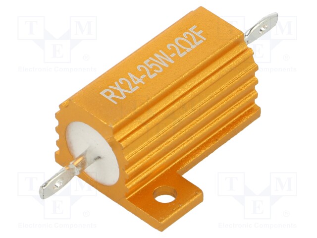 Resistor: wire-wound; with heatsink; 2.2Ω; 25W; ±1%; 50ppm/°C
