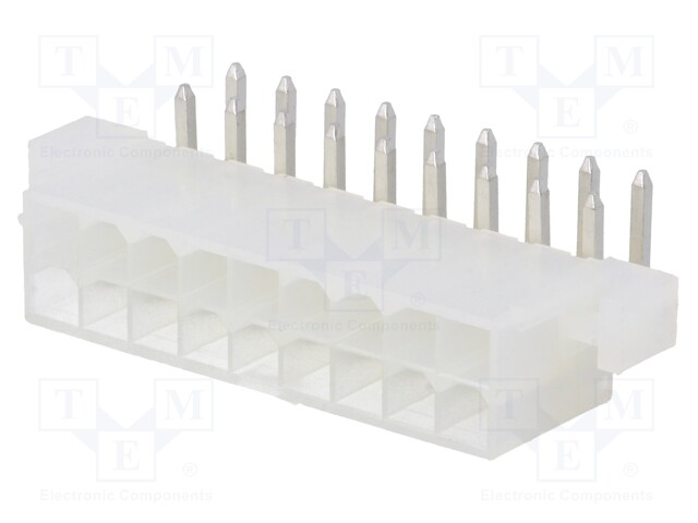 Socket; wire-board; male; Mini-Fit Jr; 4.2mm; PIN: 18; THT; holders
