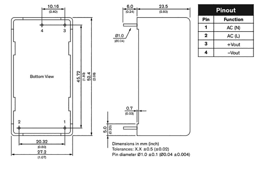 Converter: AC/DC; 15W; 85÷264VAC; Usup: 120÷370VDC; Uout: 48VDC