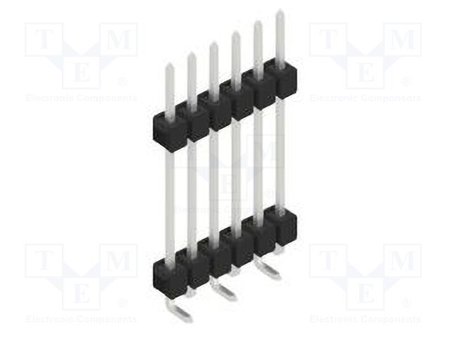 Connector: pin strips; pin header; male; PIN: 6; 2.54mm; SMT; 1x6