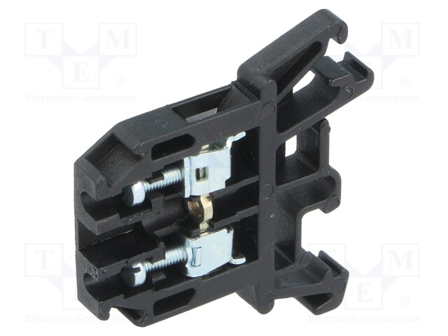 Splice terminal: rail; 0.5÷2.5mm2; ways: 1; terminals: 2; black