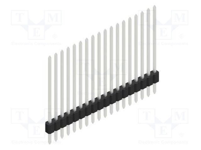 Connector: pin strips; pin header; male; PIN: 18; 1.27mm; THT; 1x18