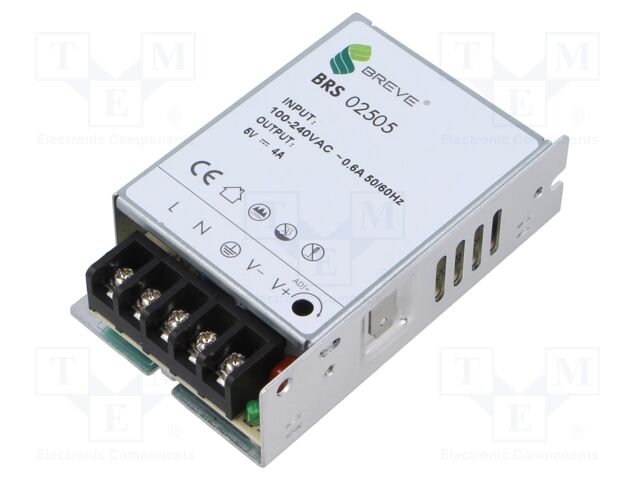 Power supply: switching; for building in; 25W; 5VDC; 0÷4A; OUT: 1