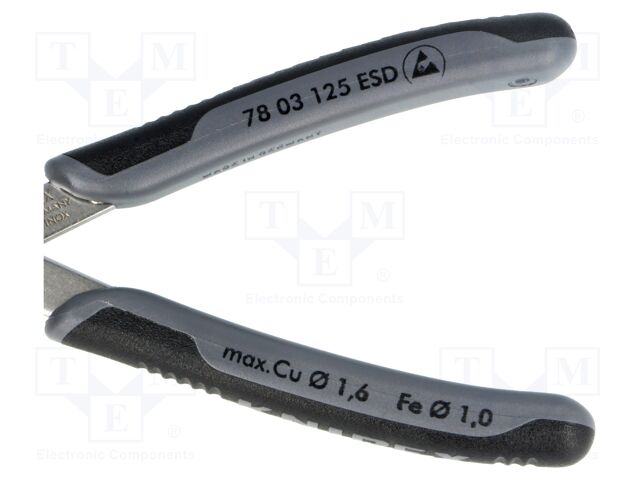 Pliers; side,cutting,precision; ESD; Pliers len: 125mm