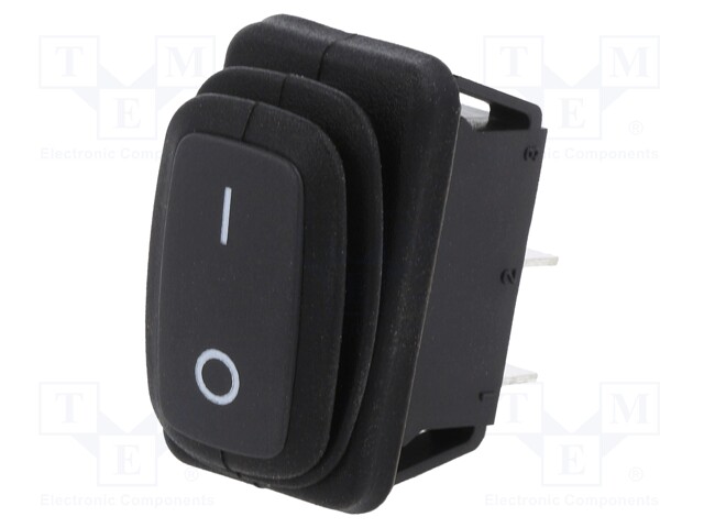 ROCKER; SPST; Pos: 2; OFF-ON; 10A/250VAC; 25A/12VDC; 50mΩ; -20÷85°C