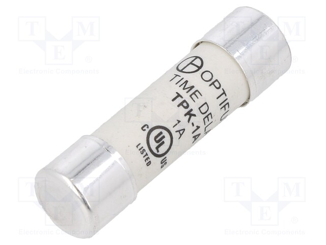 Fuse: fuse; time-lag; 1A; 500VAC; cylindrical,industrial