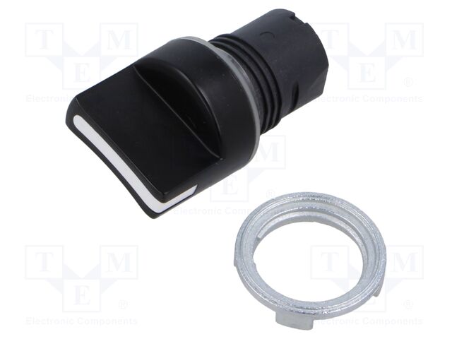 Switch: rotary; 22mm; Stabl.pos: 4; black; none; IP65; prominent