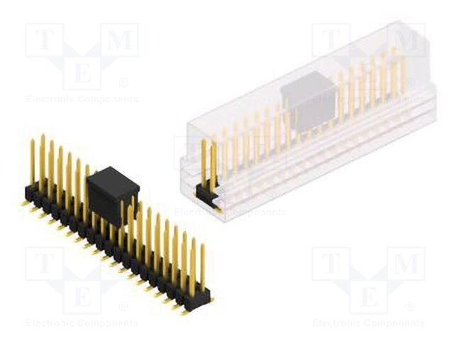 Connector: pin strips; pin header; male; PIN: 38; 2.54mm; SMT; 2x19