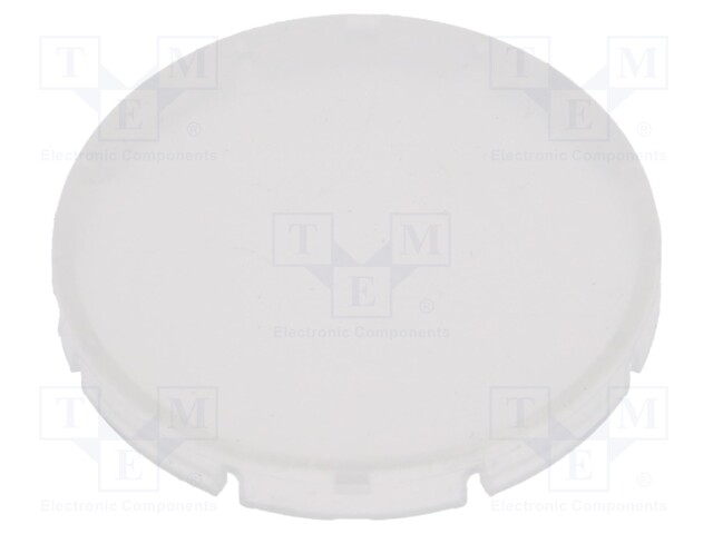 Actuator lens; white transparent opal; Ø19.7mm