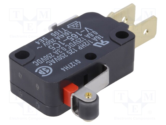 Microswitch SNAP ACTION; with lever (with roller); SPDT; Pos: 2
