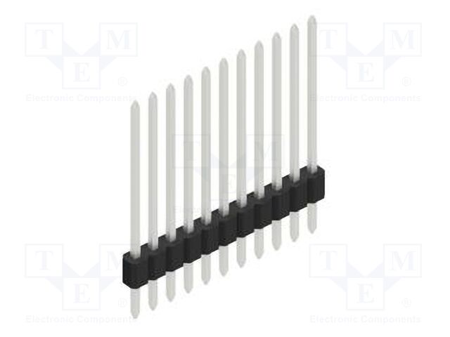 Connector: pin strips; pin header; male; PIN: 11; 1.27mm; THT; 1x11