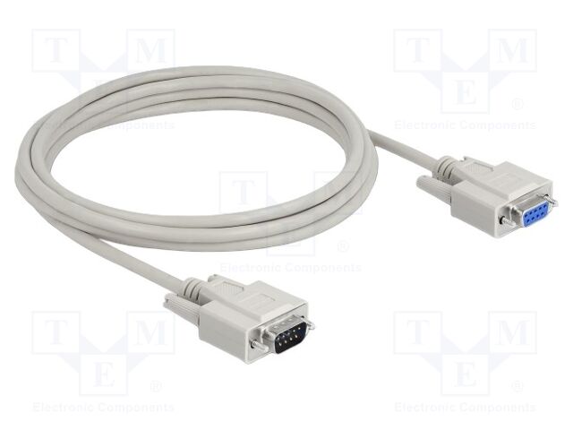Cable; D-Sub 9pin socket,D-Sub 9pin plug; 3m; beige